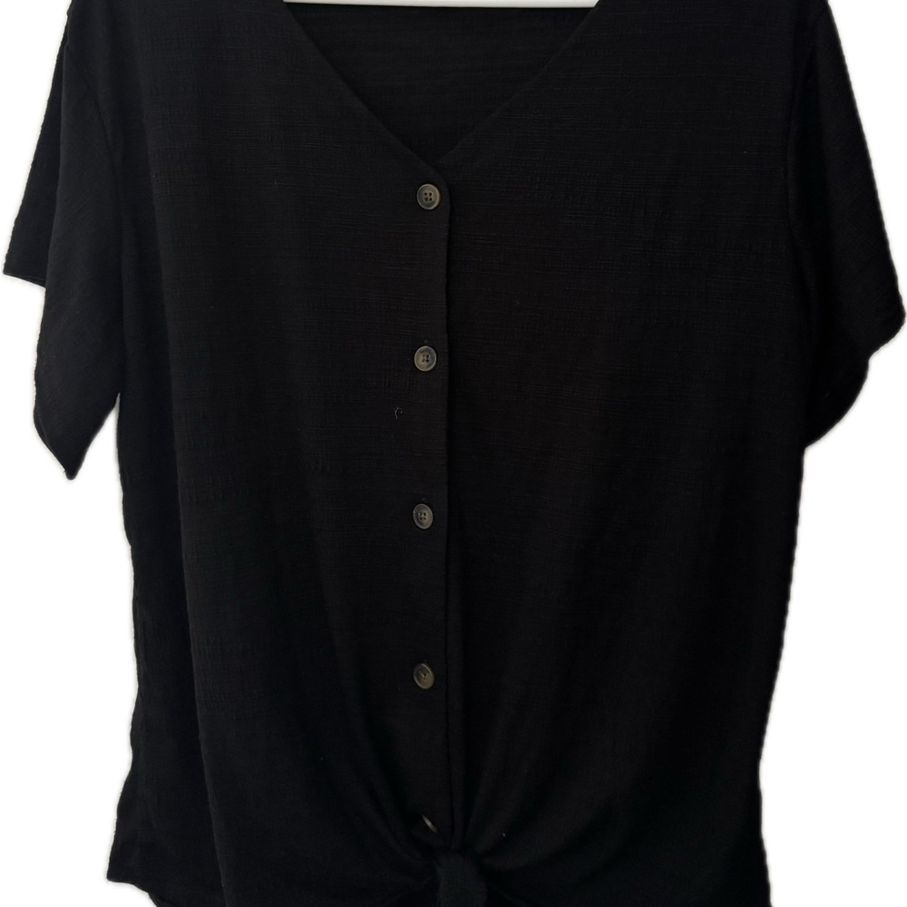 Women's Black Button-Down Top